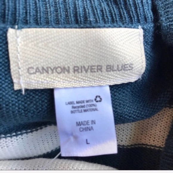 Canyon River Blues Blue Striped Hi Low Sweater NWT - Picture 5 of 7